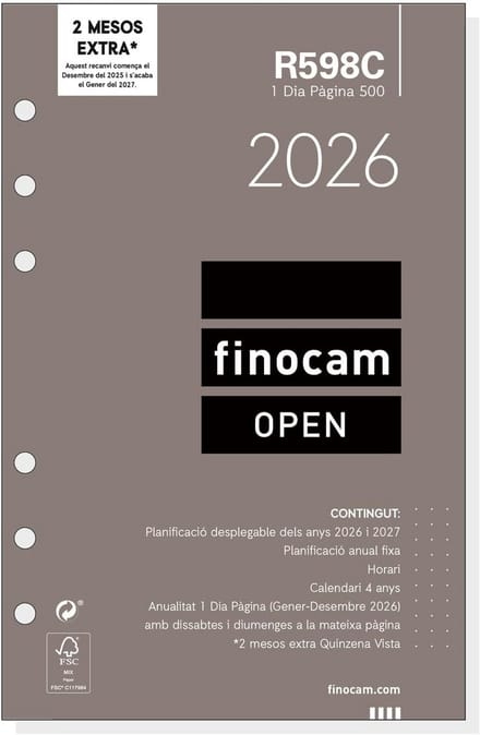 Jaarplanner Pagina's Open 2026 (12 Maanden) - Nederlandstalig