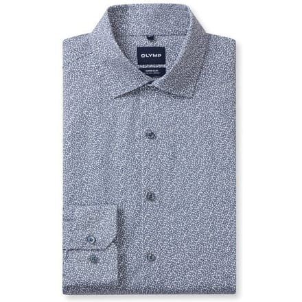OLYMP No. Six 24/Seven Overhemd, Super Slim, Modern Kent, Marineblauw
