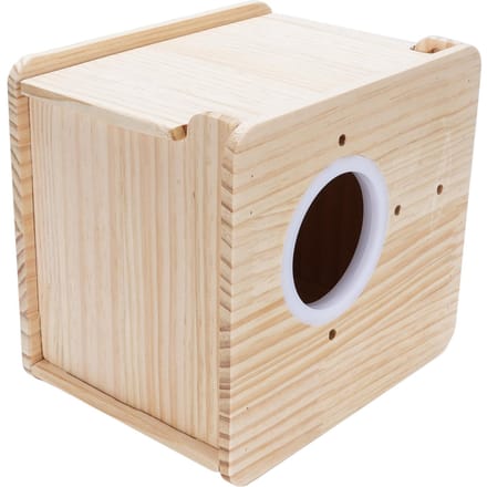 Parkiet Nestkast Houten Ruim Geïsoleerd Papegaai Broedhuis Paring Box voor Dwergpapegaaien beige