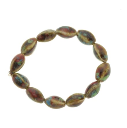 Behave - Elastische armband met keramieke kralen - handgemaakt - 17 cm
