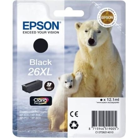 Epson Inktcartridge 26XL (C13T26214012) Zwart Hoge capaciteit