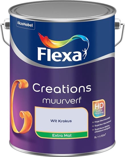 Flexa - Creations Muurverf Extra Mat - Wit Krokus - Mengverf - 5 L