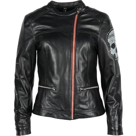 Zacht leren motorjack voor dames Helstons cher