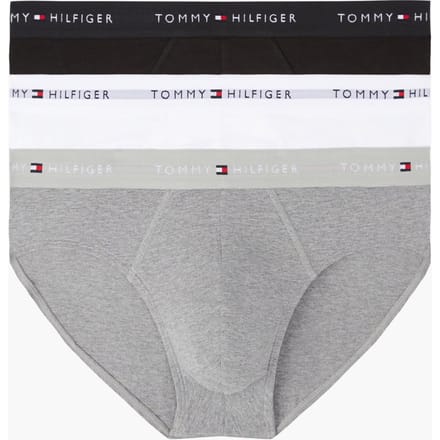 Tommy Hilfiger 3-pack Brief Waistband Mid Heather/black/white Größe: M | Unterhosen Outlet | Herren | Schwarz