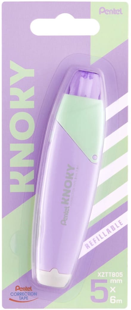 Pentel hervulbare correctieroller KNOKY, 5 mm x 6 m, paars
