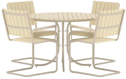 Holmsund tuinmeubelset tafel 100x100cm 4 stoelen beige.