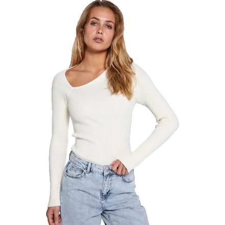 Norr Sherry knit top off white -
