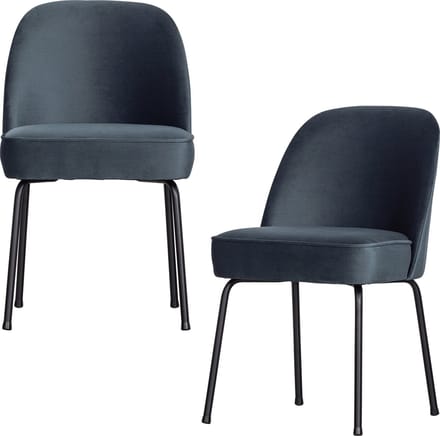 WOOOD Vogue Eetkamerstoelen - Fluweel - Teal - Set van 2