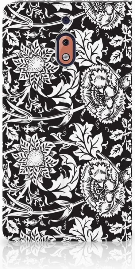 Nokia 2.1 2018 Smart Cover Black Flowers