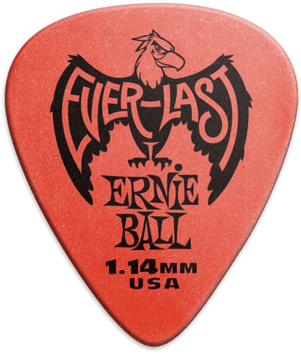 Ernie Ball Everlast - Plectrum - Delrin - Extra Heavy 1.14mm - Rood - 12 Stuks