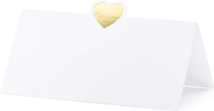 Partydeco - Naamkaartje hartje Goud (10 stuks)