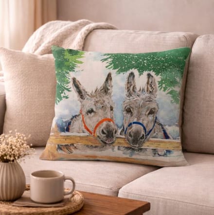 Canvas Gentle Donkeys Collection Kussenhoes - Ezel - Ezels - 45x45 cm