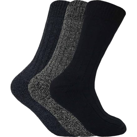 Set van 3 dikke wandelsokken van warme wolmix voor heren - Blauw