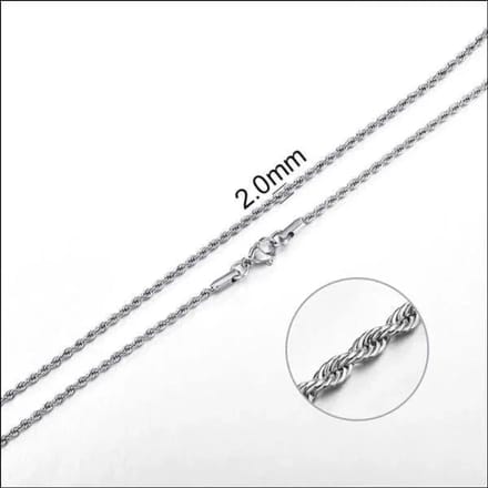 Rvs sieraden - Schakelketting - Smalle koord ketting 60cm - 2mm