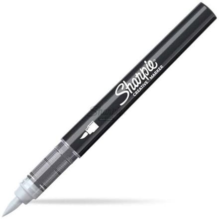 Sharpie Creative Marker Acrylverfmarkers | Brushtip | Verfmarkers op waterbasis | Inkt loopt niet door en geschikt voor de meeste oppervlakken | Koelgrijs | 6 stuks