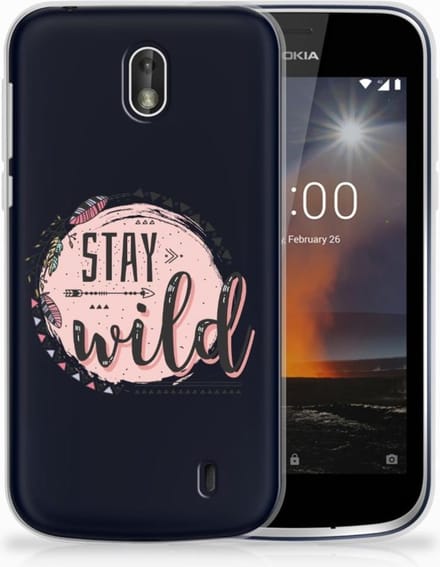 Nokia 1 Telefoonhoesje met Naam Boho Stay Wild