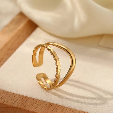 JewelGalerie-Ringen-Dubbele Open Ring-Goud