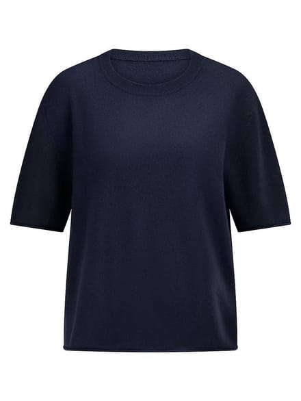 Trui ronde hals 100% kasjmier Van Peter Hahn blauw