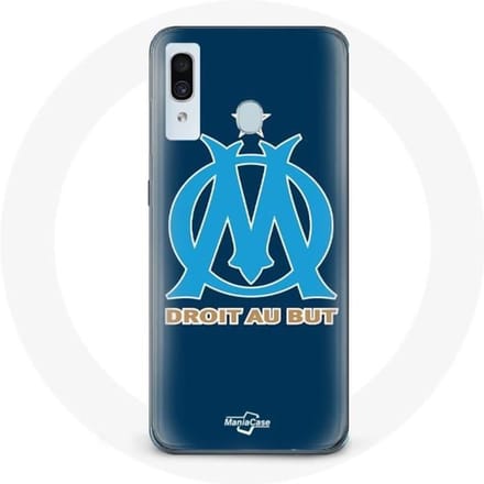 Coque - Maniacase - Samsung Galaxy A20 - OM logo bleu - Souple - Protection silicone noir