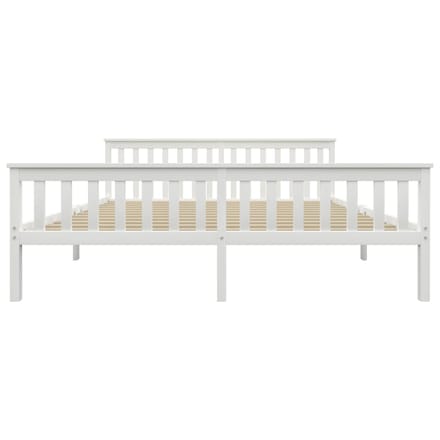 vidaXL - Bedframe - massief - grenenhout - wit - 180x200 - cm