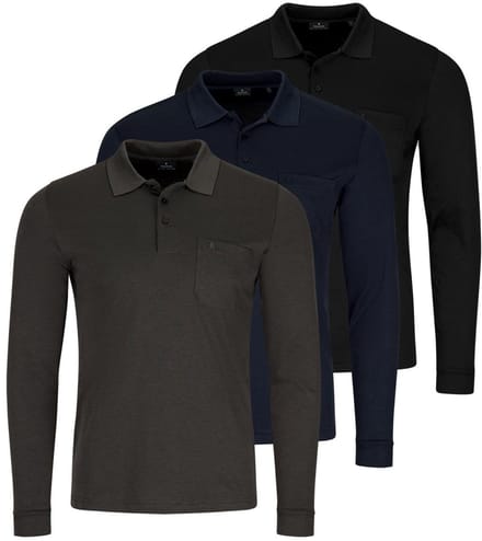RAGMAN Heren poloshirt 3 pack Basic