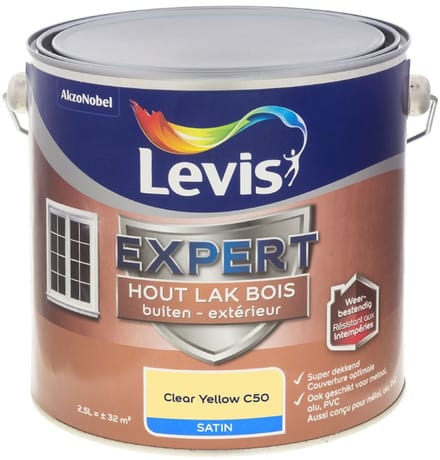 Levis - Expert Hout Lak Buiten Satin Mix - Clear Yellow C50 - Mengverf - 2,5 L