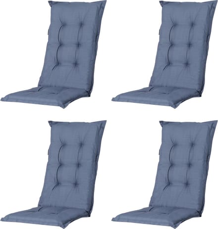 Madison - Tuinkussen - Universeel - Lage Rug - 4 st. - Basic Cobalt - 105x50cm - Blauw - Tuinstoelkussens - Standaardstoel