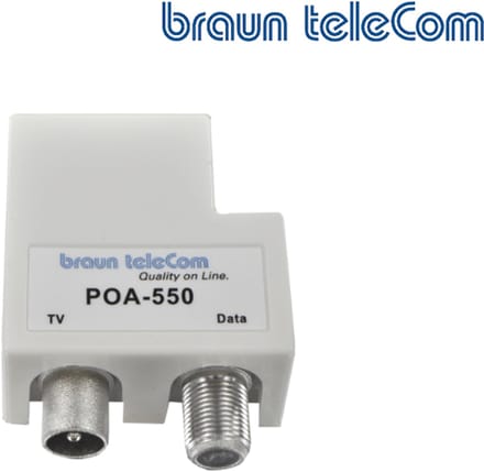 Braun POA-550 | Ziggo | opdruk TV/ Data splitter (F/ IEC) | Storingsvrije scheiding Data/ TV