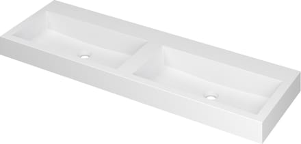 INK® Momento wastafel polystone zonder kraangat 140 x 9 x 45 cm, mat wit