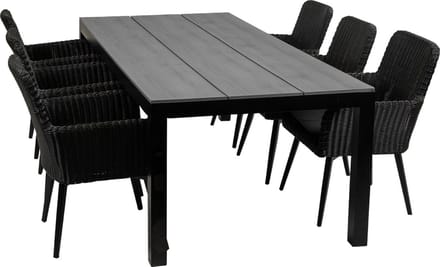 Tuinset Pisa/Cyprus | 6 personen | Rechthoekig 225 cm | Wicker & polywood