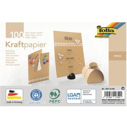 Kraftpapier - A5 120 g/m² bruin 100 bladen
