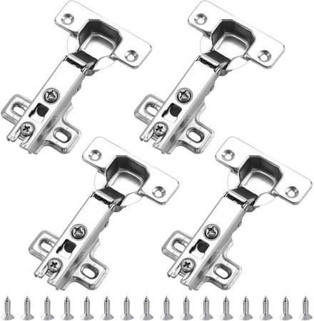 4 zilverkleurige kastscharnieren