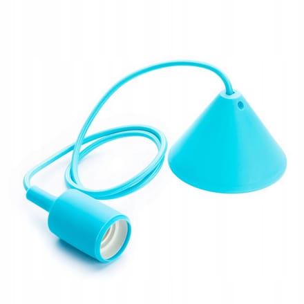 Blauwe hanglamp E27, siliconen armatuur, verstelbare hoogte