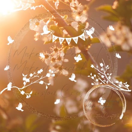 Herbruikbare Statische Raamstickers | Lente, takken en vogels | Wit
