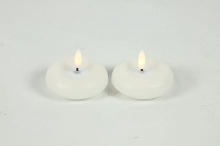 Countryfield LED drijfkaars speelgoed decoratief 7,5cm wit 2 stuks.