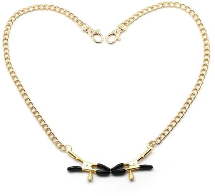 Liebe Seele - Verstelbare Bull Nose Tepelklemmen Met Ketting - Goud