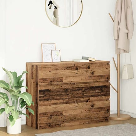 vidaXL - Dressoir - 100x35x76 - cm - spaanplaat - oud - hout