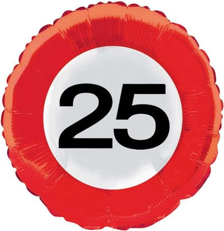 Folat - Folieballon 25 Verkeersbord 45 cm