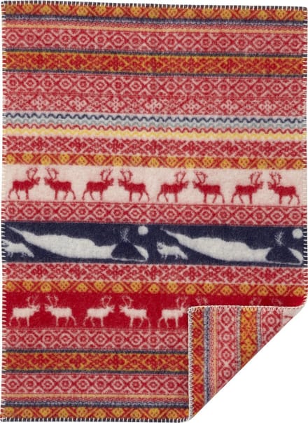 Klippan wiegdeken eco wol Sarek multi colour rood