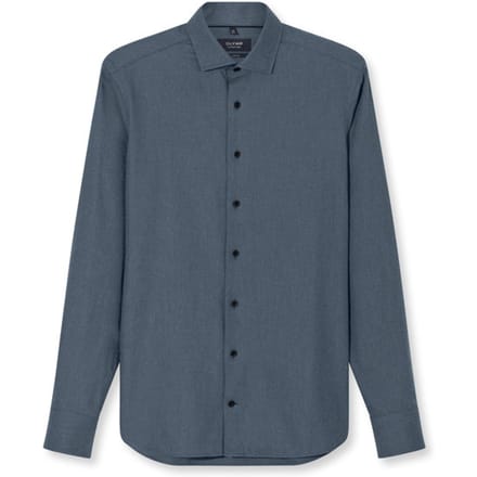 OLYMP Signature Casual Overhemd, Tailored Fit, Kent, Antraciet