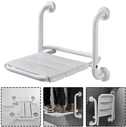 Douchekruk - Badzitting Wandmontage - Veilig Douchen - Opvouwbaar Ontwerp - 150kg Capaciteit - Wit