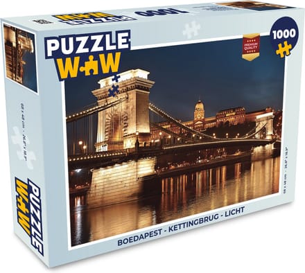 Puzzel Boedapest - Kettingbrug - Licht - Legpuzzel - Puzzel 1000 stukjes volwassenen