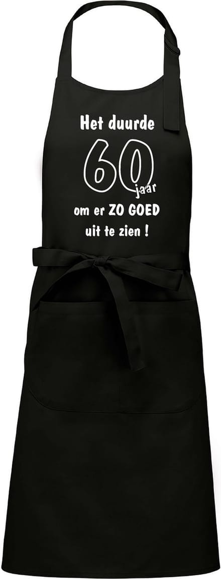 Mijncadeautje Luxe Schort Het duurde 60 jaar - zwart