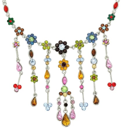 Behave ketting - Gekleurde stenen - Nikkelvrij - Modeaccessoire