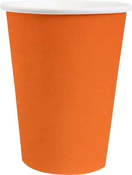 Santex feest/verjaardag bekertjes - 10x stuks - karton - oranje - 250 ml