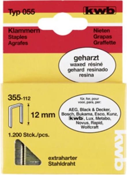 KWB Nieten voor tacker - Hard Type 055C - 6.1 x 28 mm - 355128 - 600 Stuks