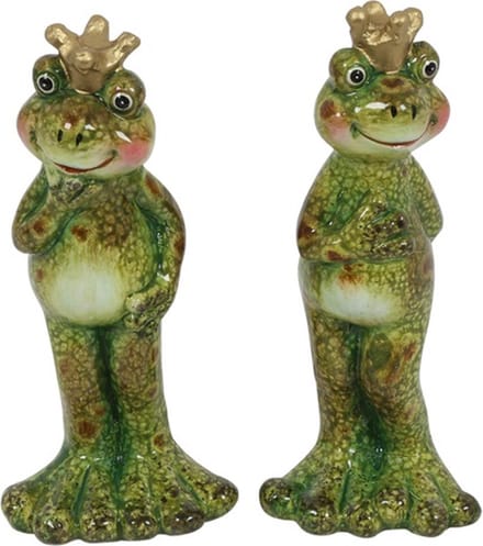 Countryfield Kikker met kroon staand Set van 2 H12cm