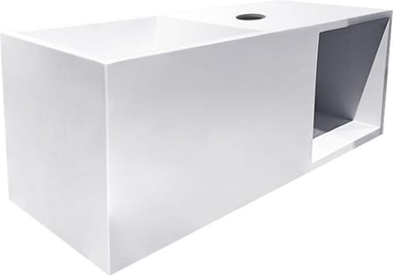 Wiesbaden Julia fontein met nis 54 x 20 x 20 cm solid surface mat wit