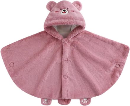 Donsjas met Capuchon - Poncho Kinderen - Warm Blijven - Zachte Fleece - 500 g - Bruin