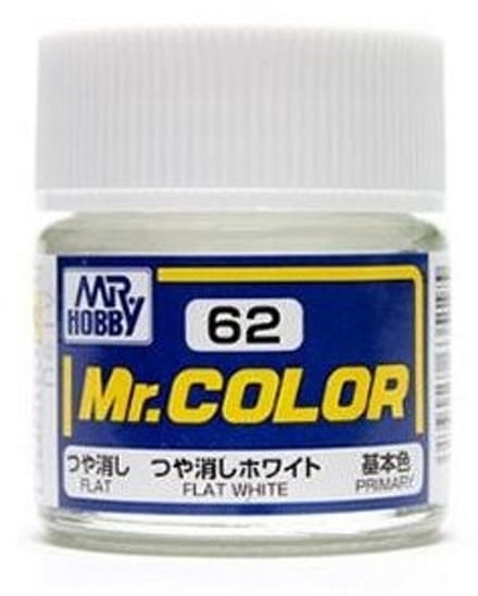 Gunze Mr. Hobby C-062 - Mr. Color 10 ml Flat White - Lacquer Modelbouwverf